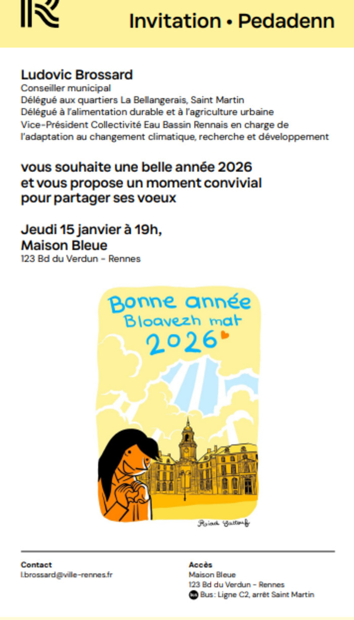 Vœux de la Nouvelle Année Ludovic Brossard Maison Bleue Rennes