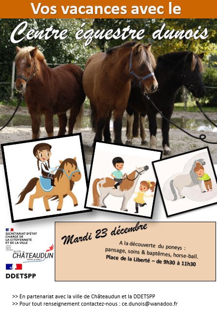 A la découverte du poney avec le Centre Equestre Dunois