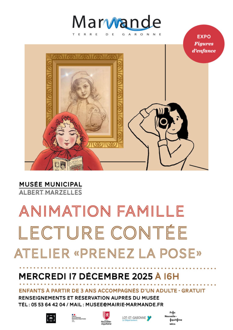 Animation Famille au Musée Marzelles Lecture contée atelier Prenez la pose