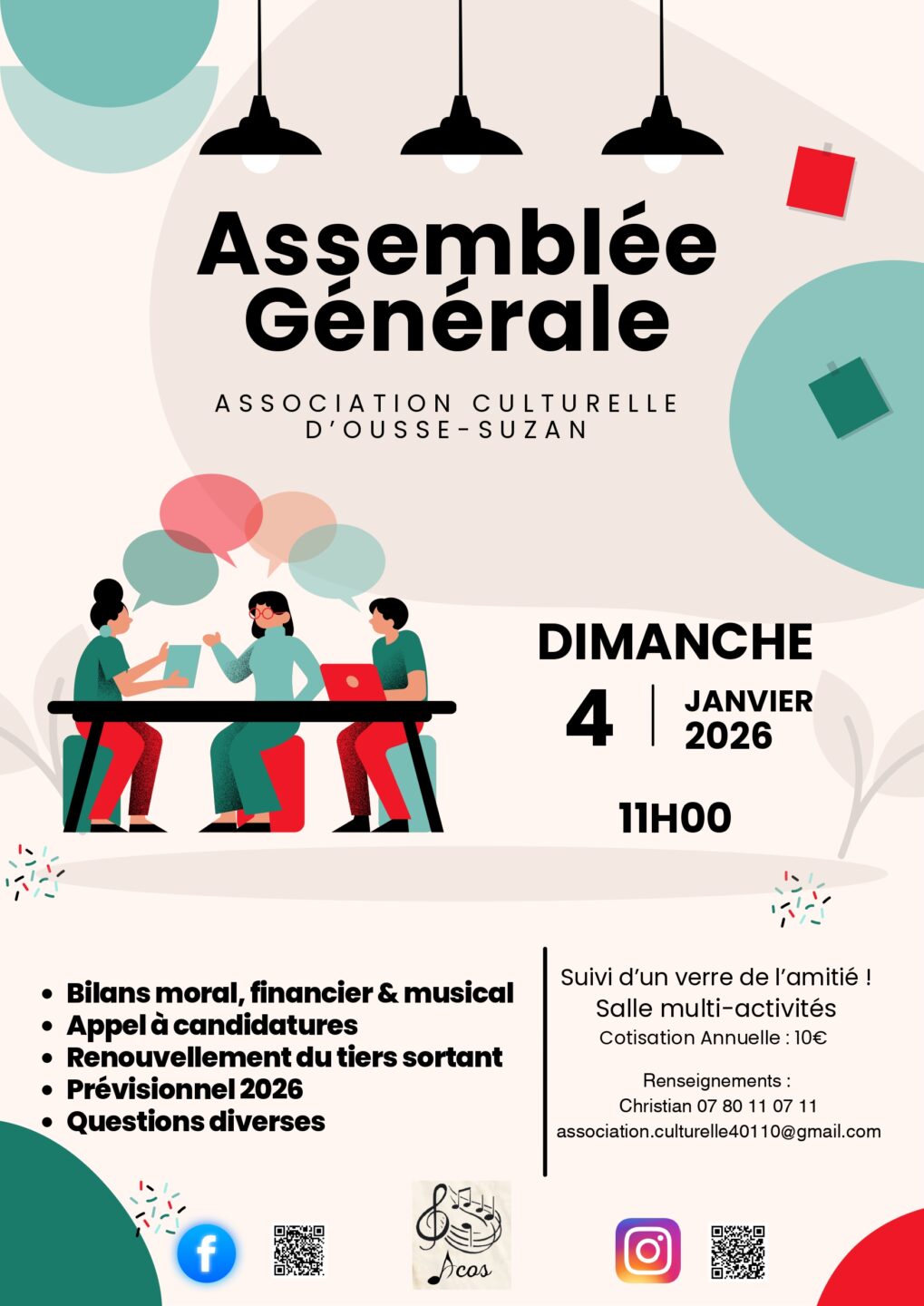 Assemblée Générale Association Culturelle d'Ousse Suzan