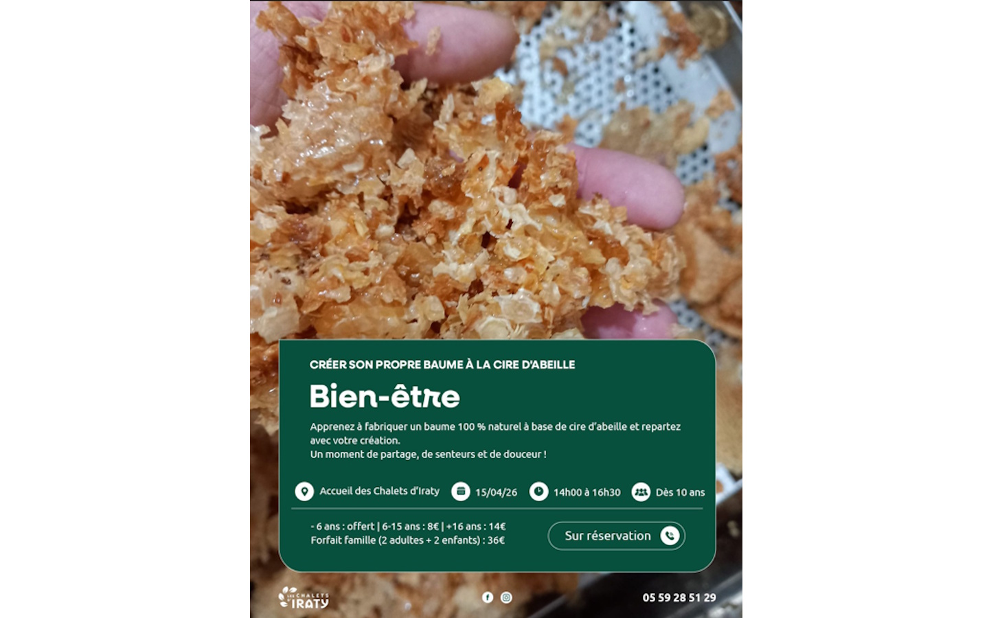 Atelier bien-être baume à la cire d'abeille