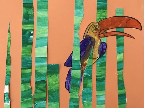 Atelier collage La jungle façon le douanier Rousseau 28 Place du Marcadieu Nay 2026-01-21 Atelier collage La jungle façon le douanier Rousseau