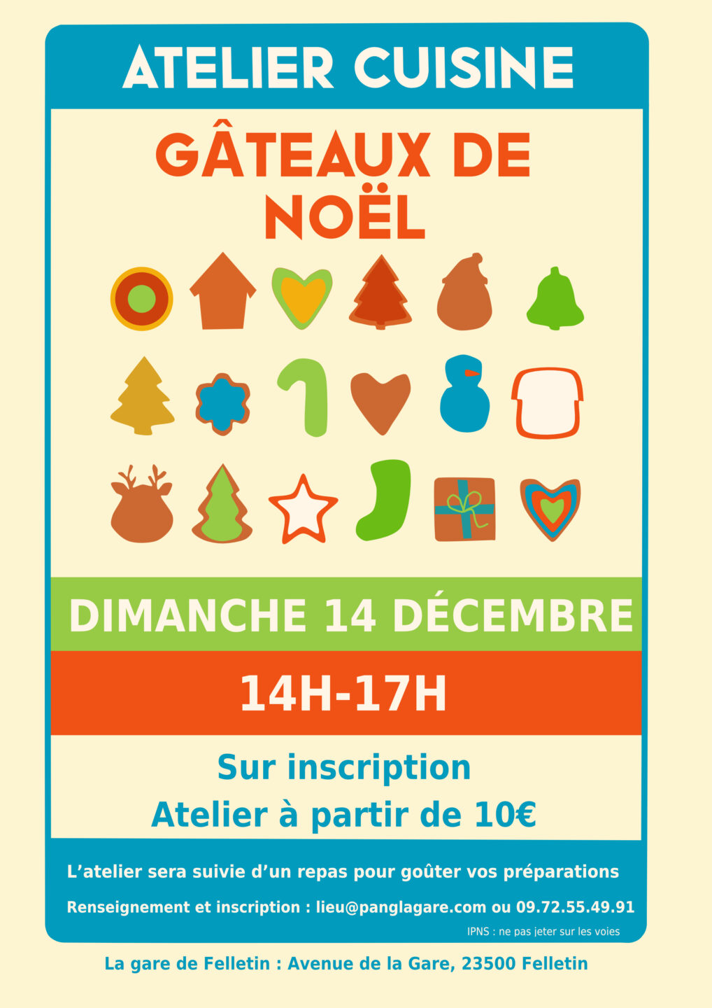 Atelier cuisine à la gare Gâteaux de Noël maison