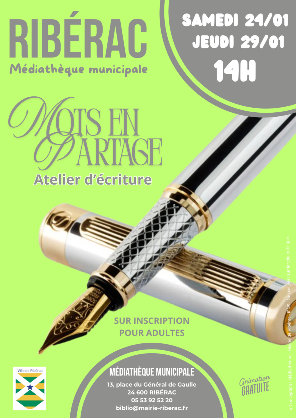 Atelier d'écriture Mots en partage
