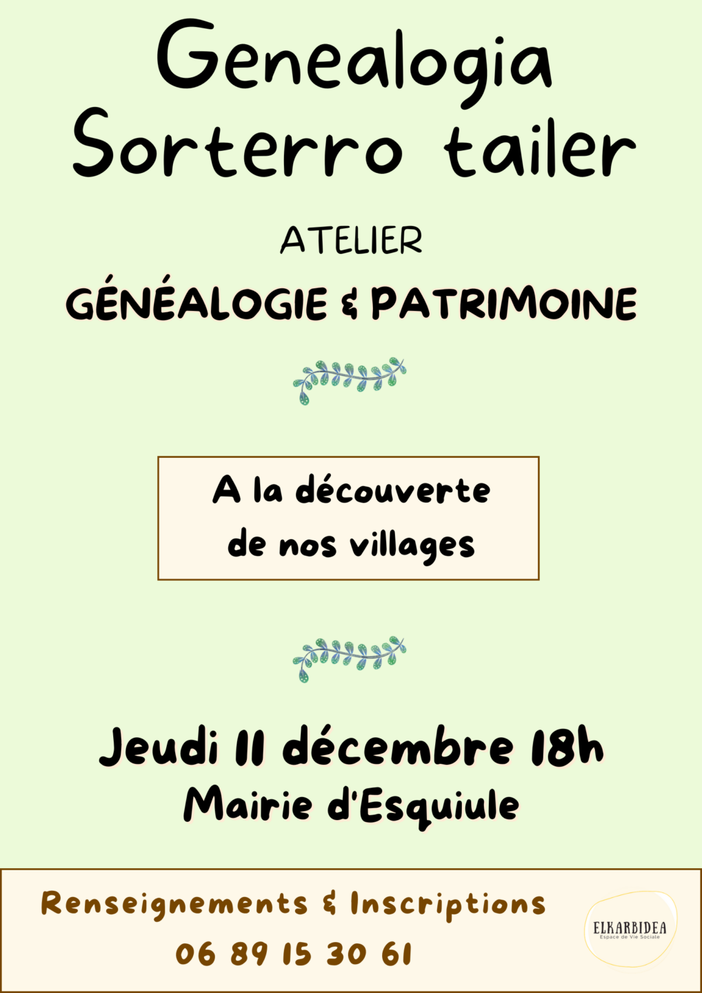 Atelier généalogie et patrimoine