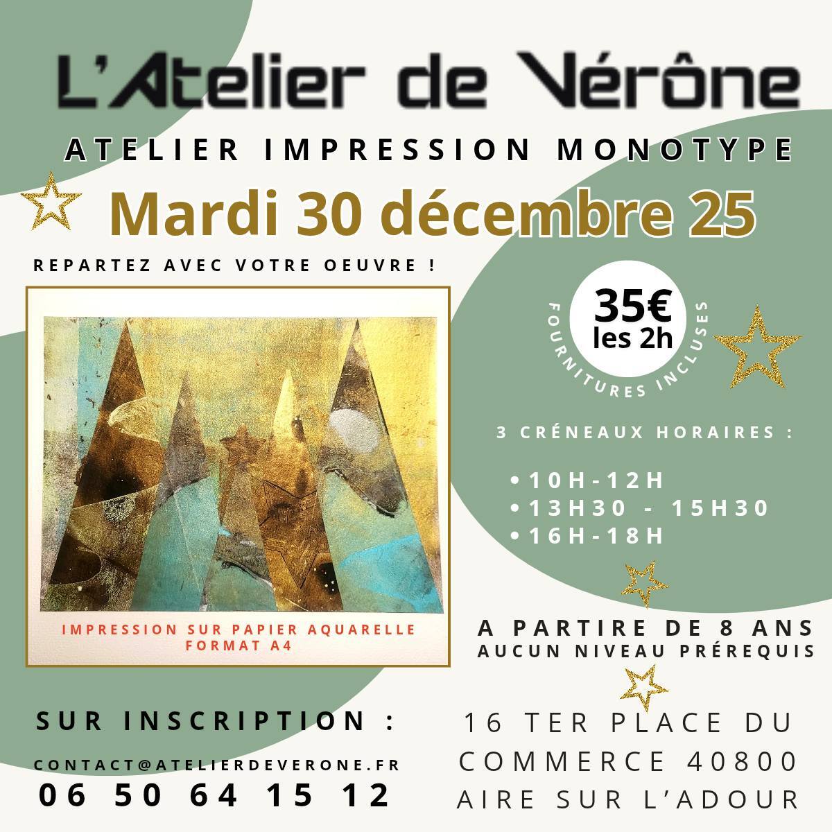 Atelier impression monotype