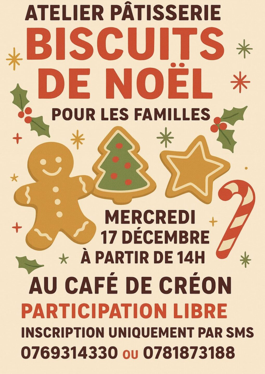 Atelier pâtisserie Biscuits de Noël