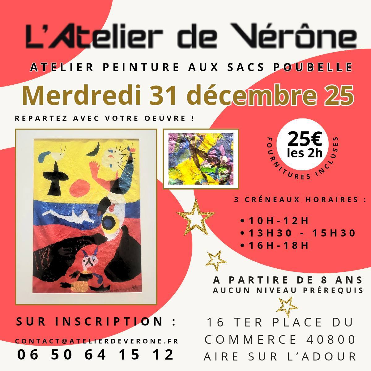 Atelier peinture aux sacs poubelle
