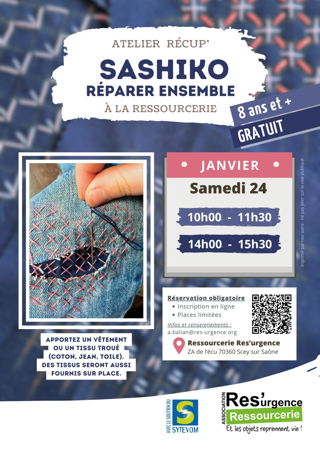 Atelier Sashiko réparer ensemble