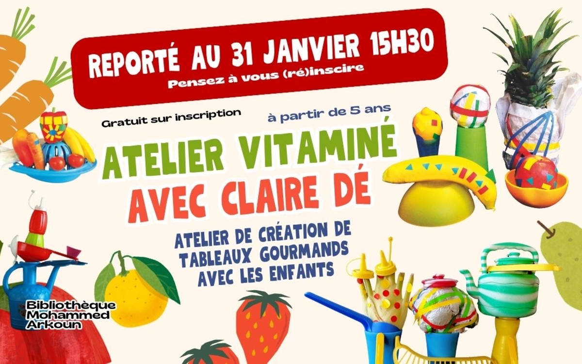Atelier vitaminé avec Claire Dé Bibliothèque Mohammed Arkoun  Paris
