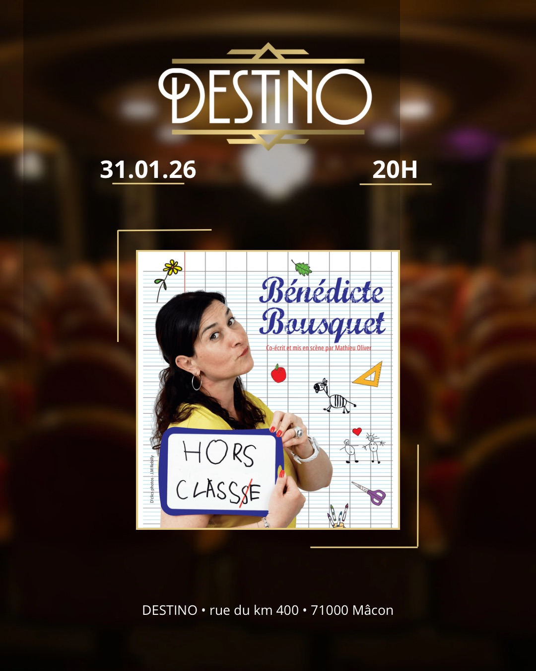 Bénédicte Bousquet en spectacle Destino