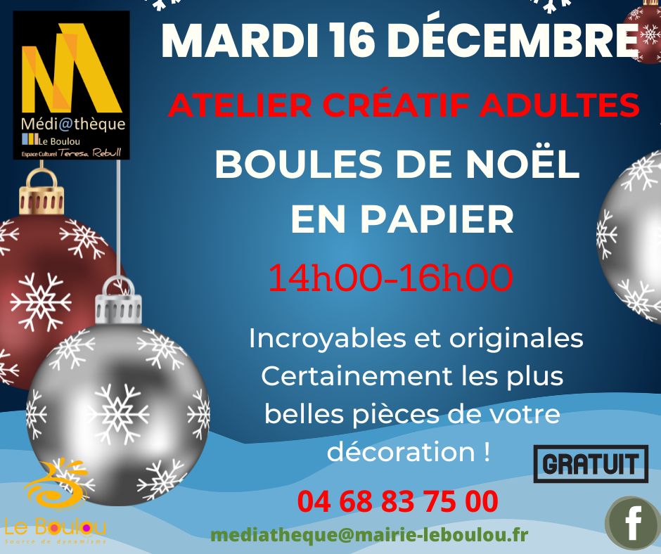 BOULES DE NOËL EN PAPIER