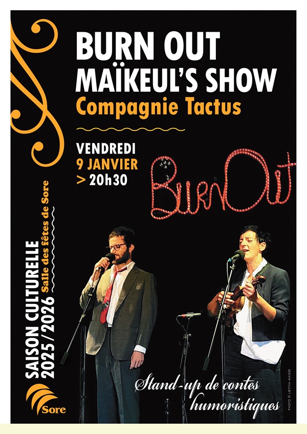 Burn out Maikeul's show Cie Tactus Stand up de contes humoristiques