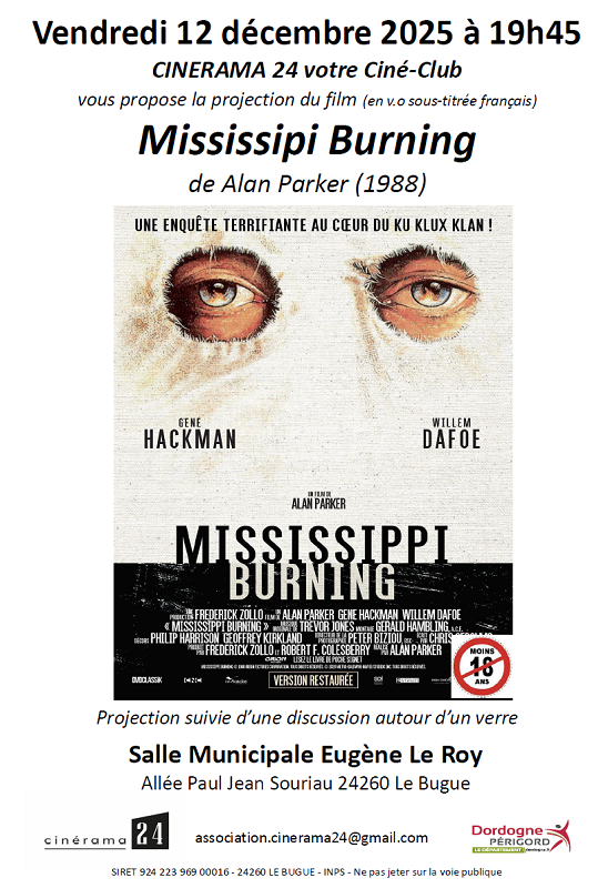 Ciné Club Mississippi Burning (en V.O sous titrée)