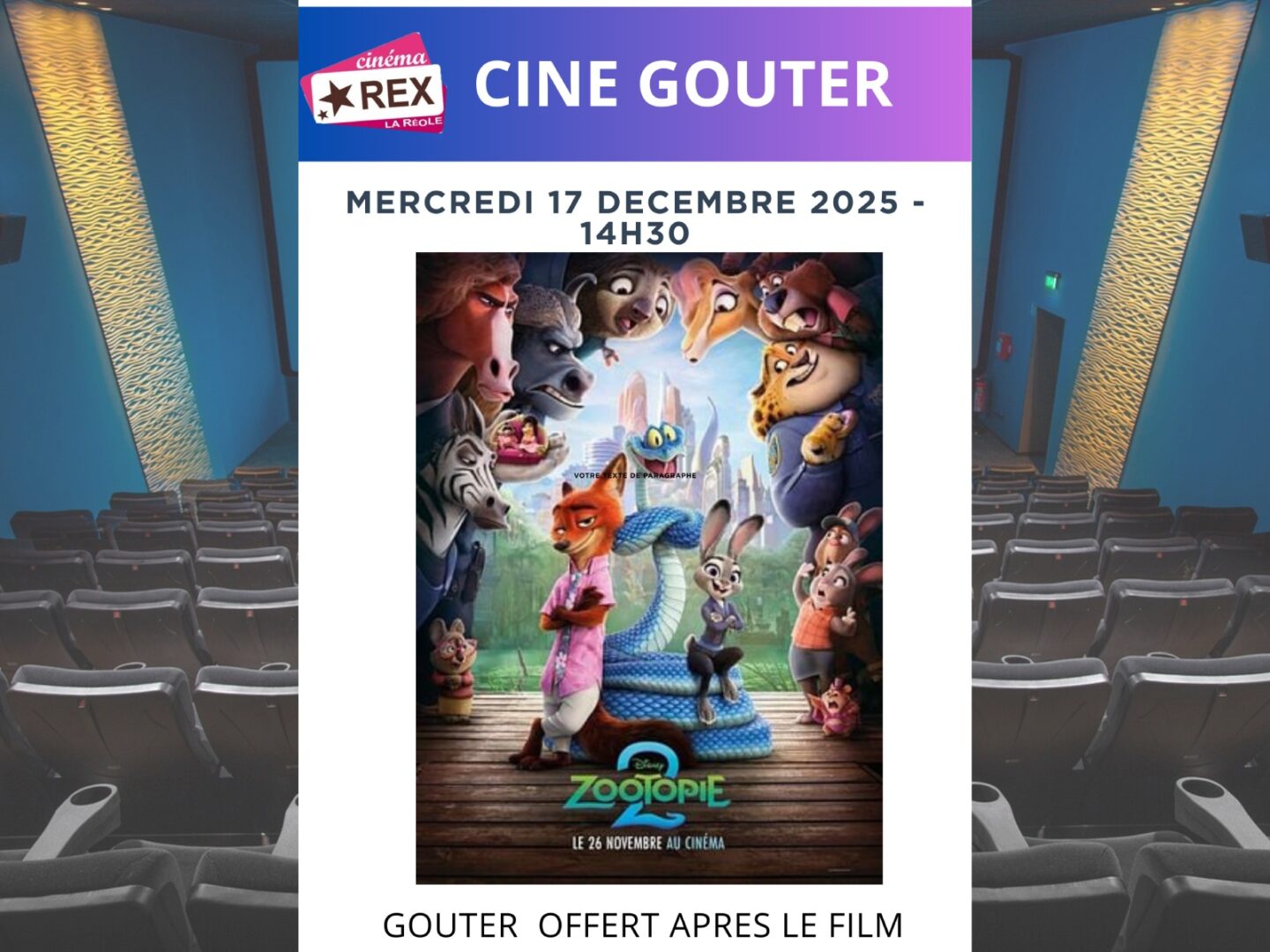 Ciné gouter Zootopie 2