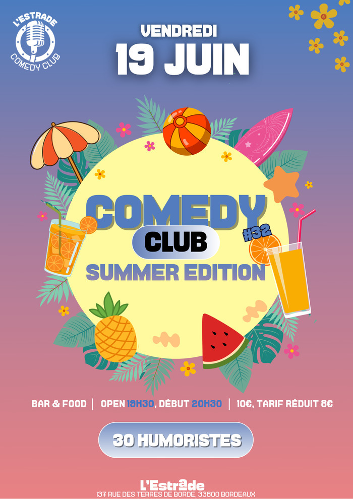 Comedy Club summer edition l'Estrade Bordeaux