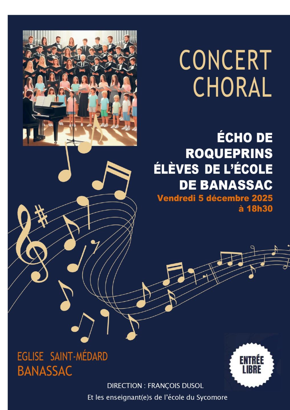 CONCERT DE L'ÉCHO DE ROQUEPRINS ET DES ÉLÈVES DE L'ÉCOLE
