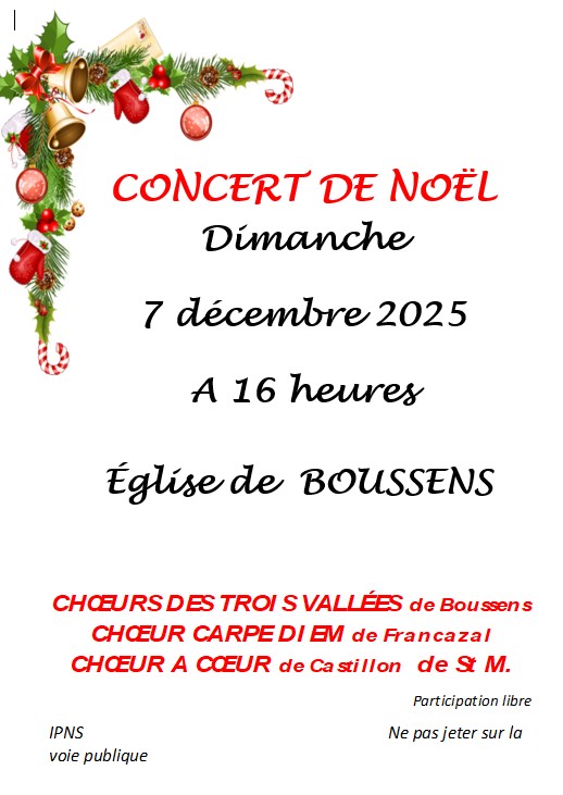 CONCERT DE NOEL CONCERT CHOEURS DES TROIS VALLÉES