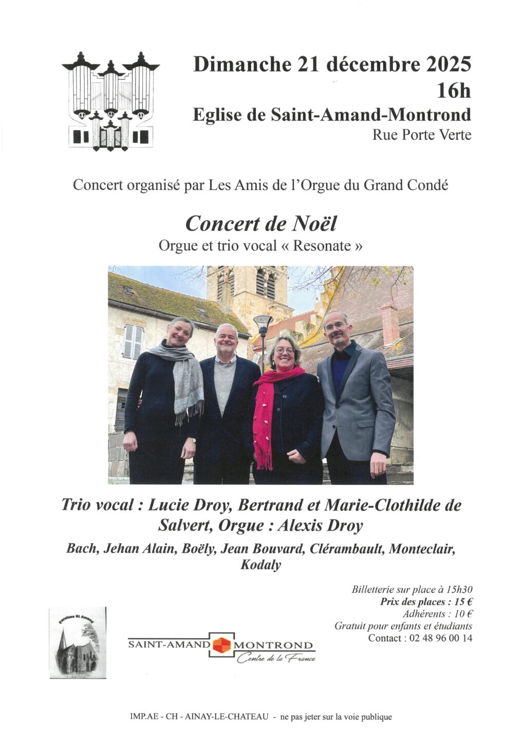 Concert de Noël Orgue et trio vocal Resonate