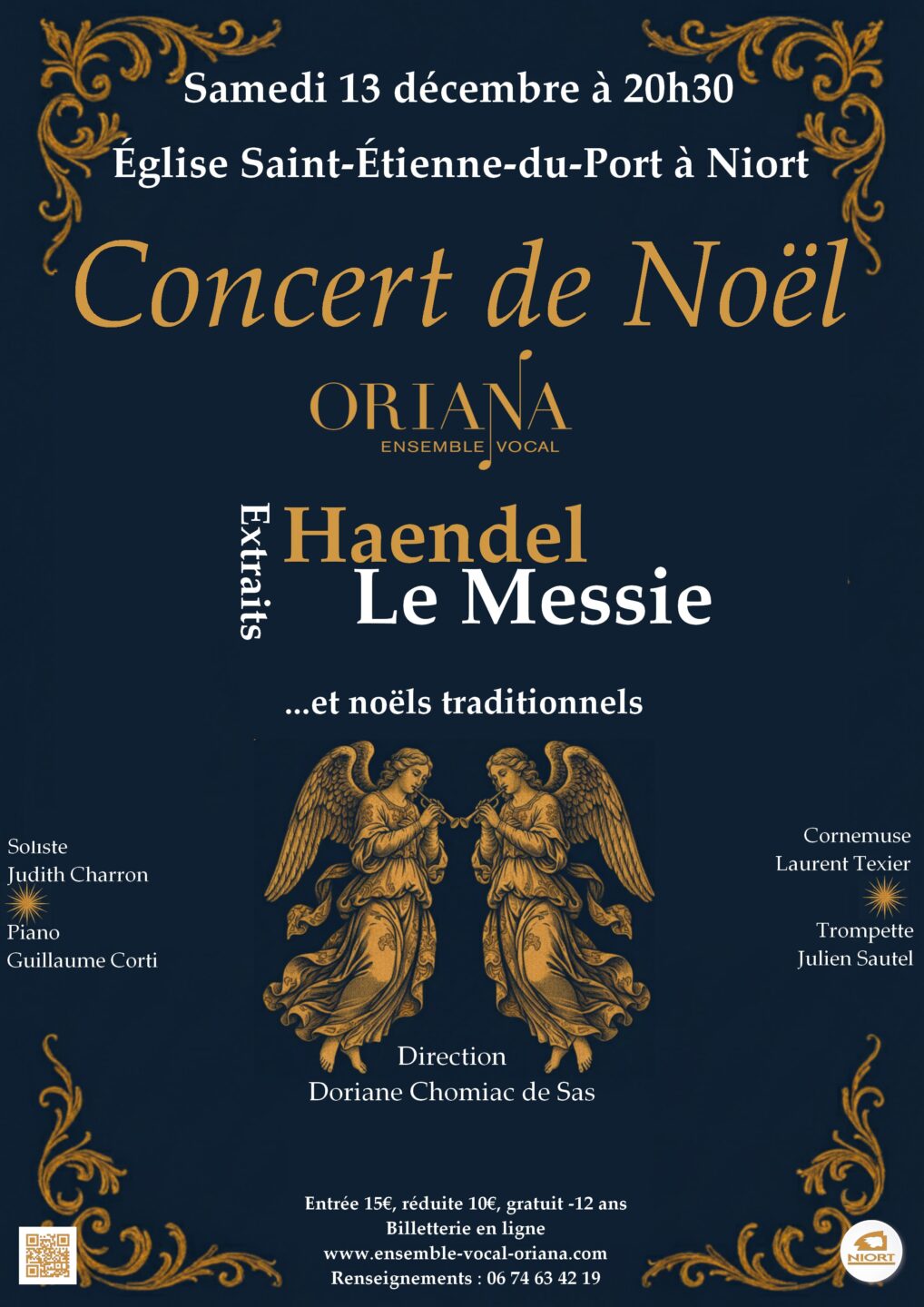 Concert de Noël par l'ensemble vocal Oriana à Niort