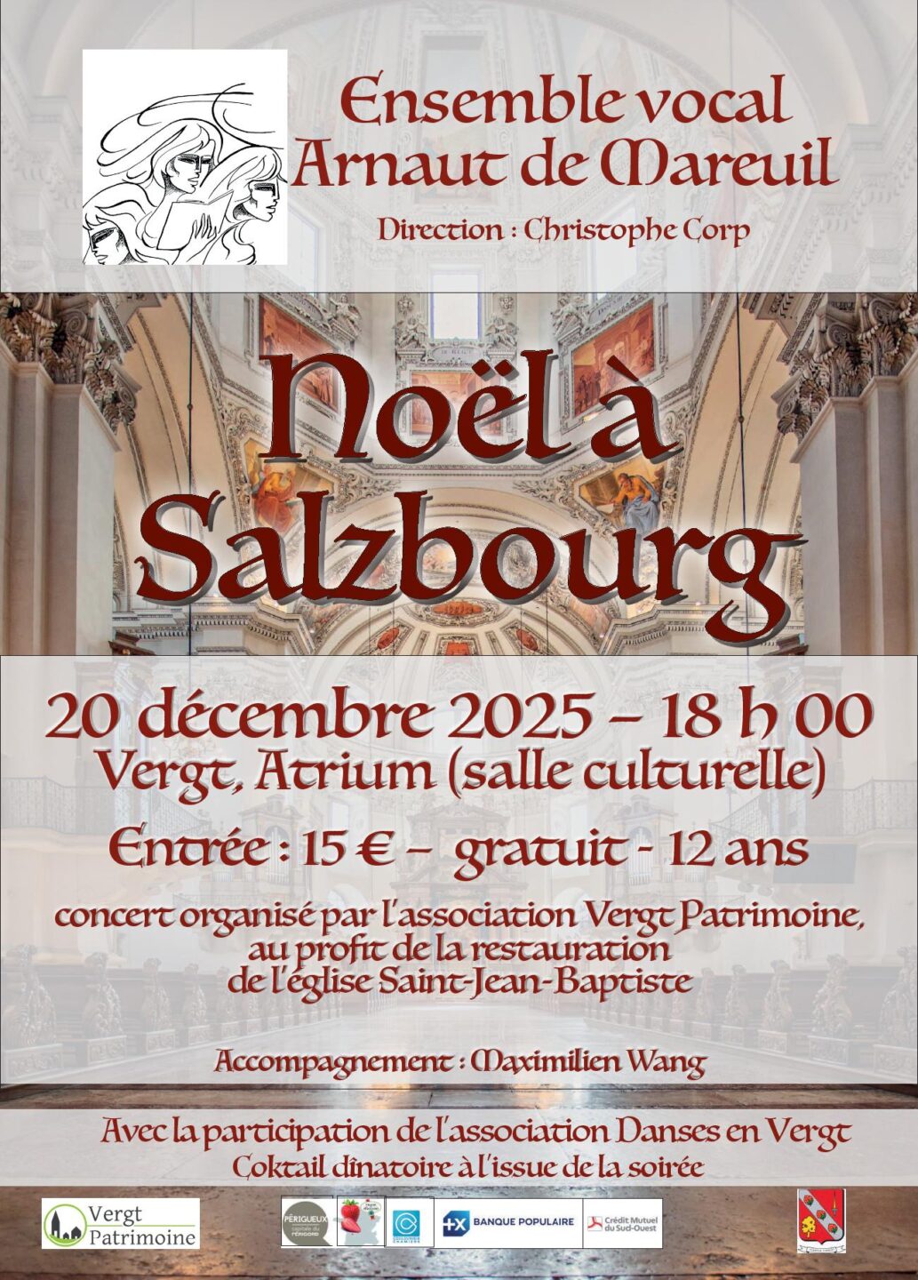 Concert Ensemble vocal Arnaut de Mareuil Noël à Salzbourg Vergt