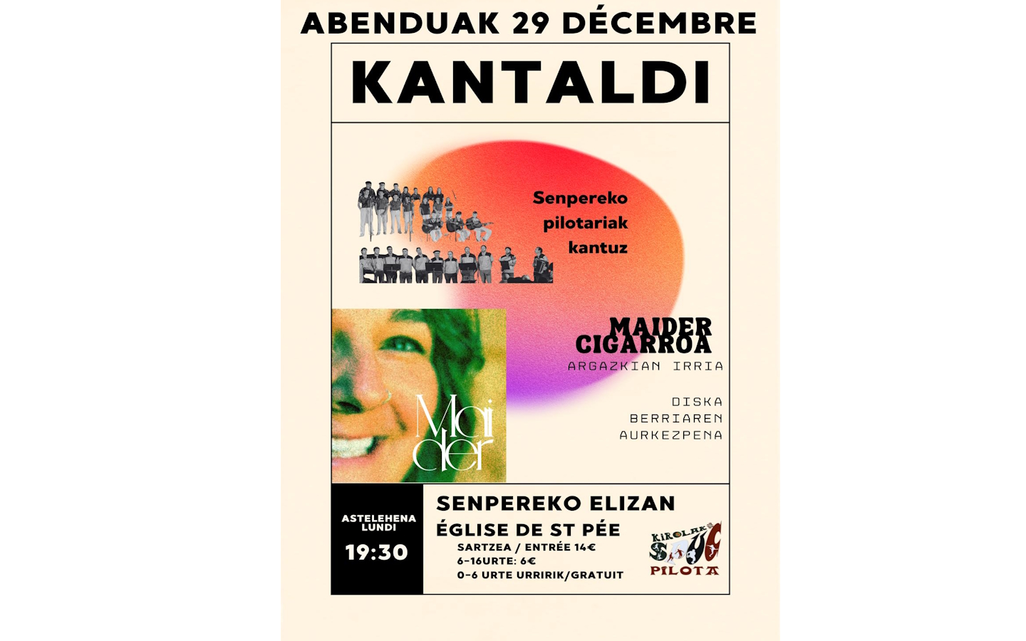 Concert Kantaldi Spuc Pilota avec Maider Cigarroa