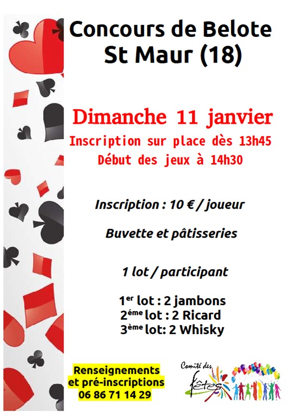 Concours de belote à Saint Maur