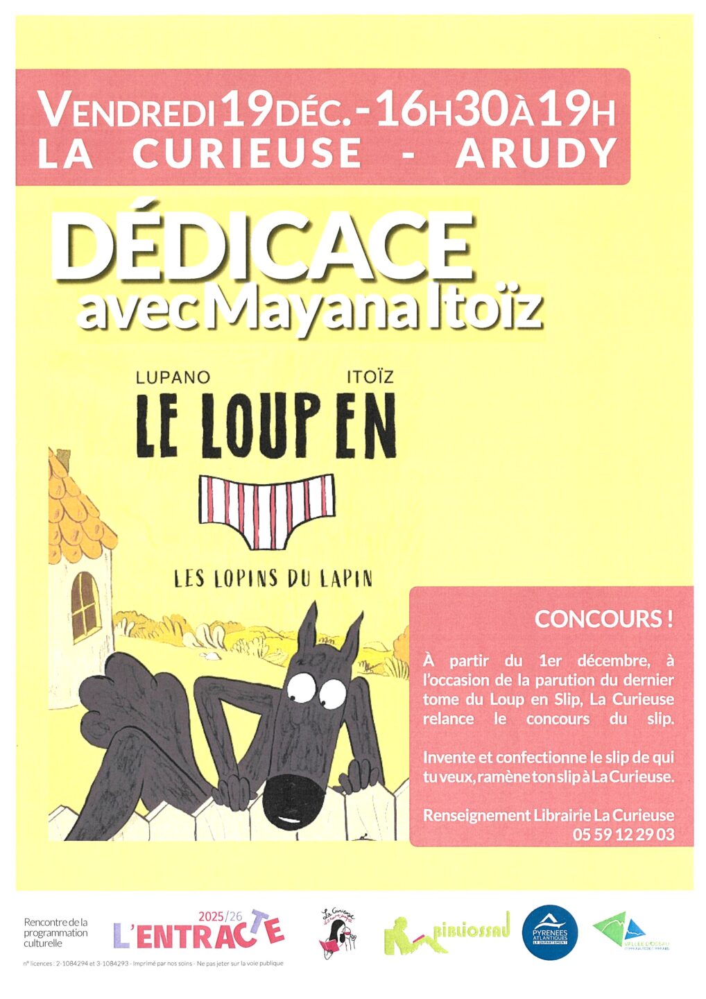 Dédicaces Mayana Itoïz Le loup en slip