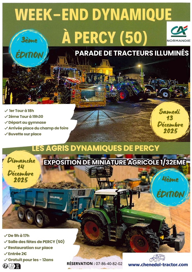 Défilé de tracteurs illuminés Gymnase Percy-en-Normandie 2025-12-13 Défilé de tracteurs illuminés