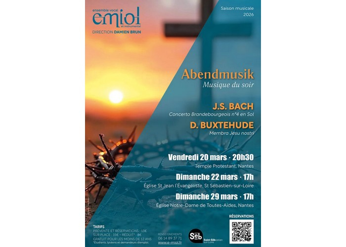 Ensemble vocal emiol : Concerto brandebourgeois + Membra Jesu Nostri Eglise Saint Jean l'Evangéliste