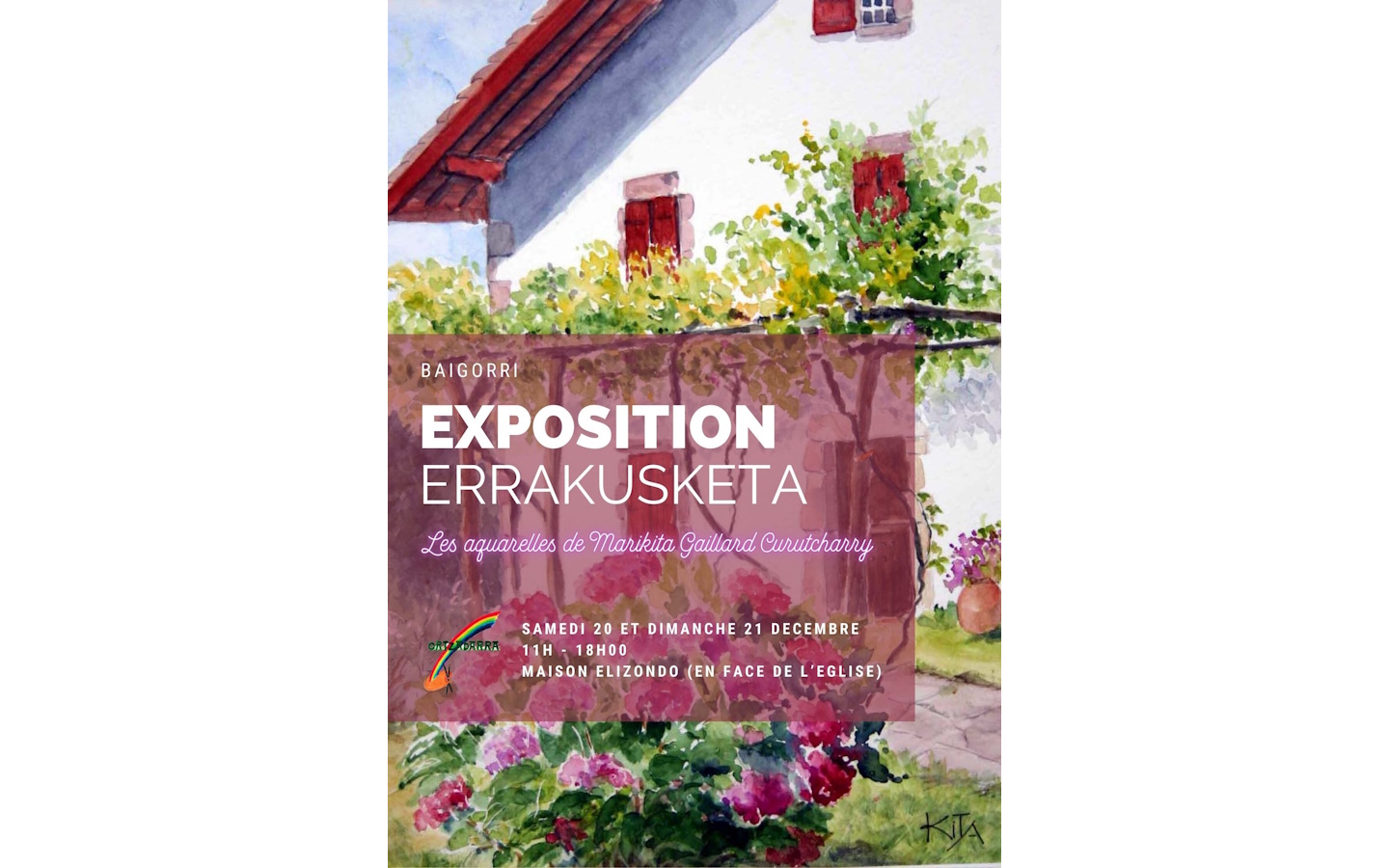 Exposition les aquarelles de Marikita Gaillard Curutcharry