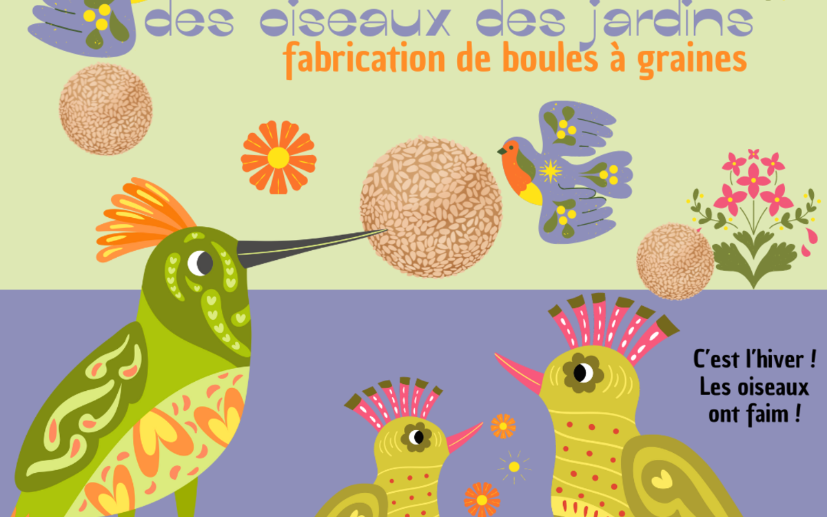 Fabrication de boules à graines Bibliothèque Drouot  Paris