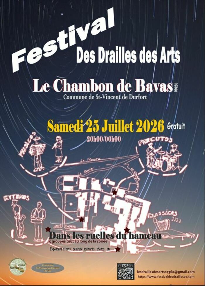 Festival des Drailles des Arts Centre du hameau du Chambon de Bavas Saint-Vincent-de-Durfort