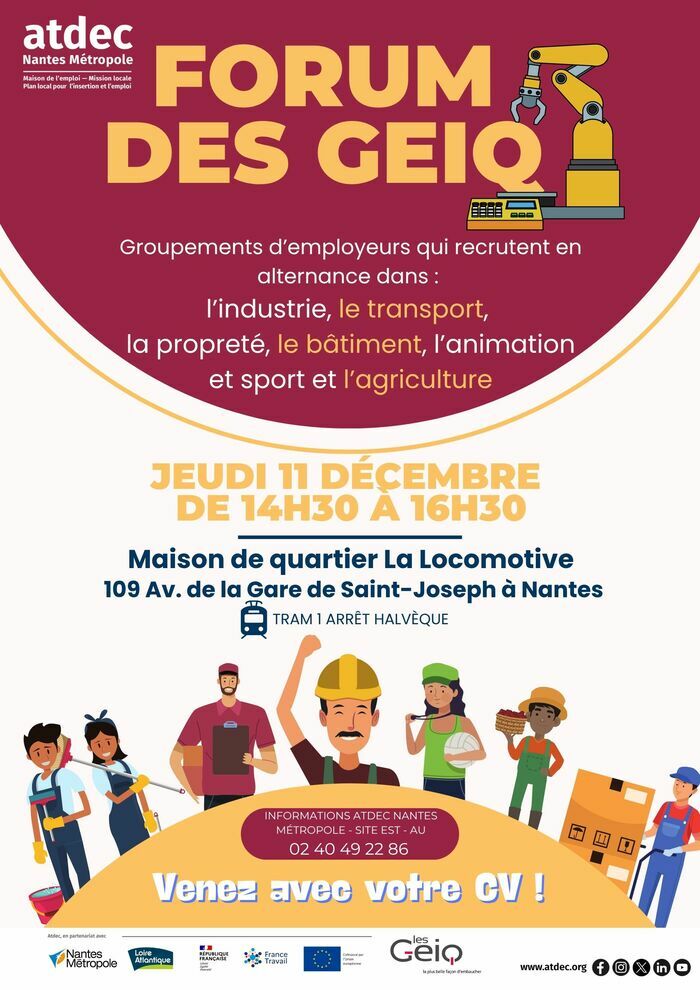 Forum GEIQ (groupement d'employeurs) Locomotive (La) - Maison de Quartier Erdre-Batignolles