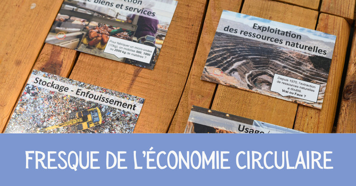 Fresque de l'économie circulaire La Galerie du Zéro Déchet (entrée Place Dulcie September)