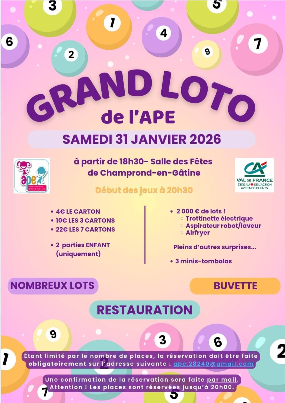 Grand loto de l'APE