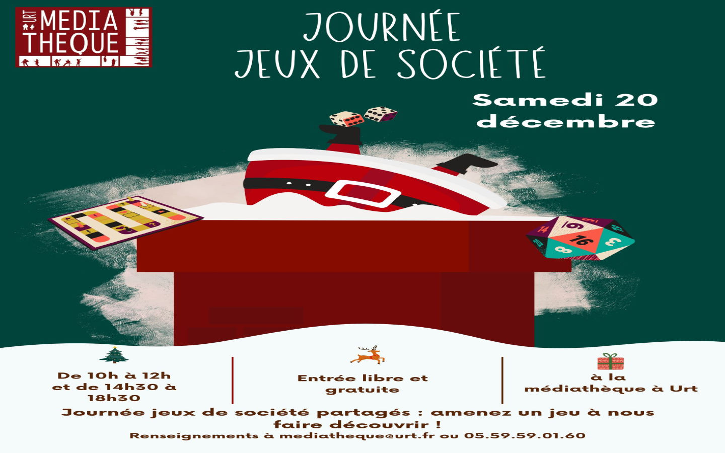 Journée jeux de société Médiatthèque Roland Barthes Urt 2025-12-20 Journée jeux de société