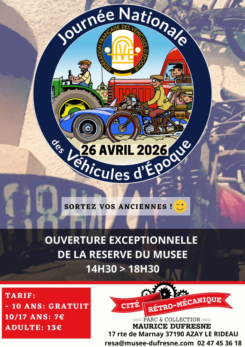 Journée Nationale des Véhicules d'Époque Ouverture exceptionnelle de la réserve du Musée