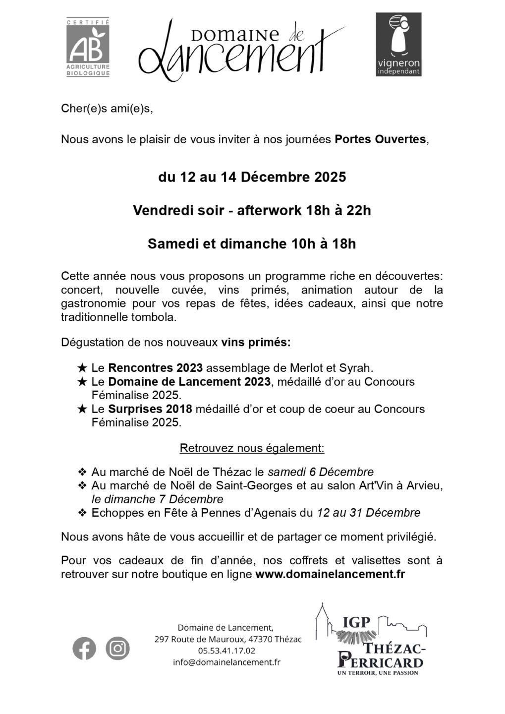 Journée portes ouvertes Domaine de lancement