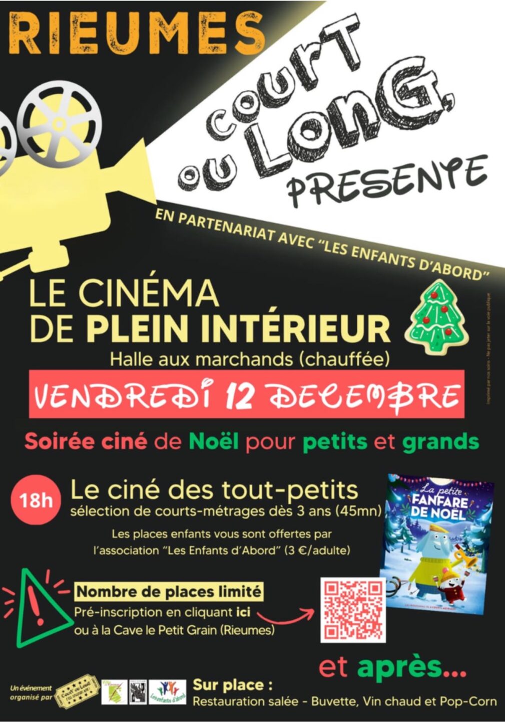 LE CINÉMA DE PLEIN INTÉRIEUR SOIRÉE CINÉ DE NOËL POUR PETITS ET GRANDS