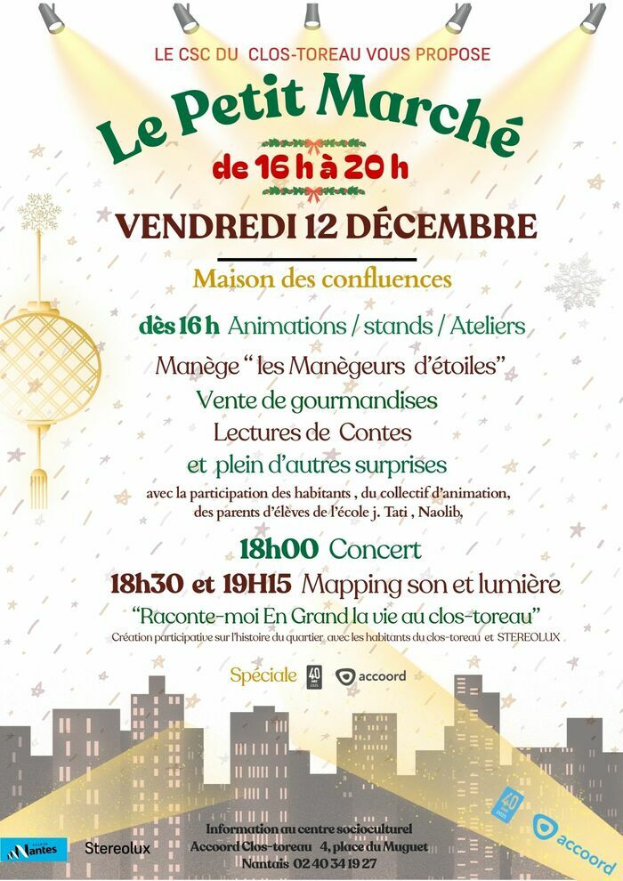 Le petit marché Centre socioculturel du Clos Toreau - Maison des Confluences