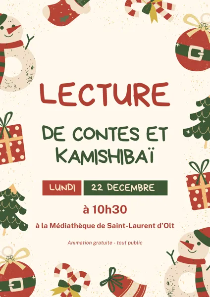 Lecture de contes et Projection et Kamishibaï à la médiathèque de Saint Laurent d'Olt