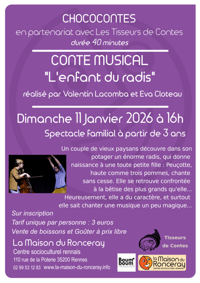 "L'enfant du radis" Conte musical Maison du Ronceray Rennes