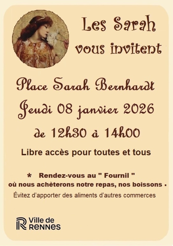 Les Sarah sont sur la place à Bréquigny ! Place Sarah Bernhardt Rennes