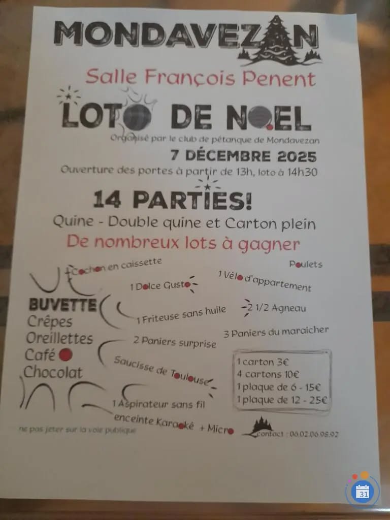 LOTO DE NOËL DE LA PÉTANQUE