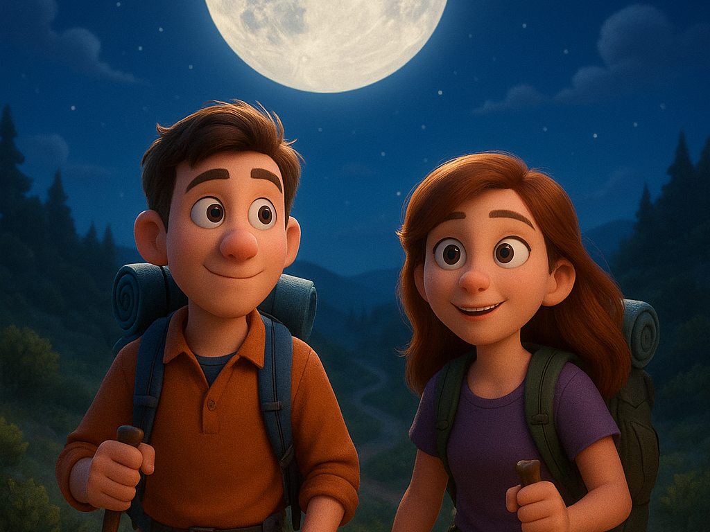 Marche sous la pleine lune