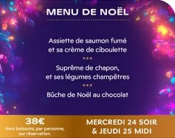 Menu de Noël au Casino