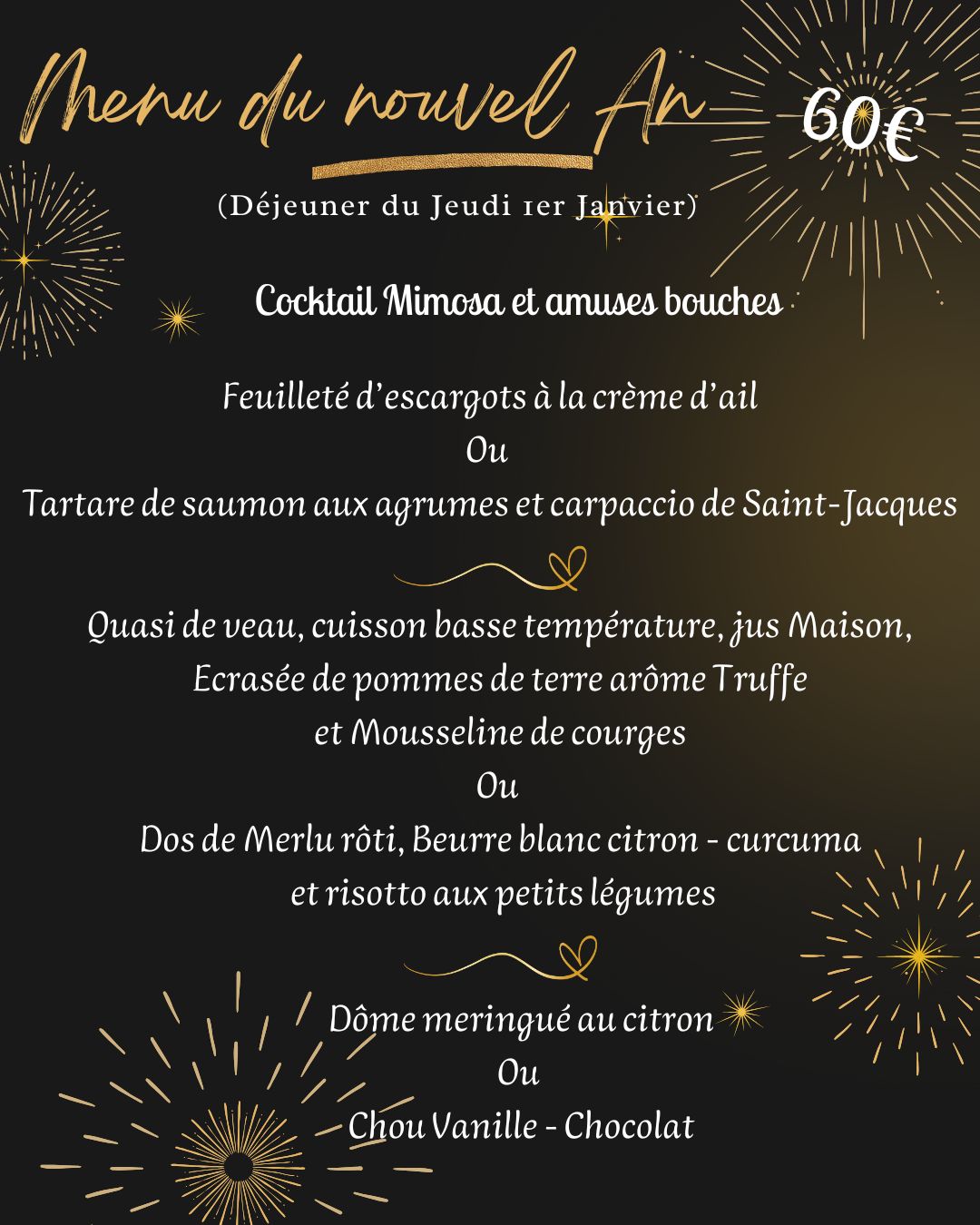 Menu du Nouvel An