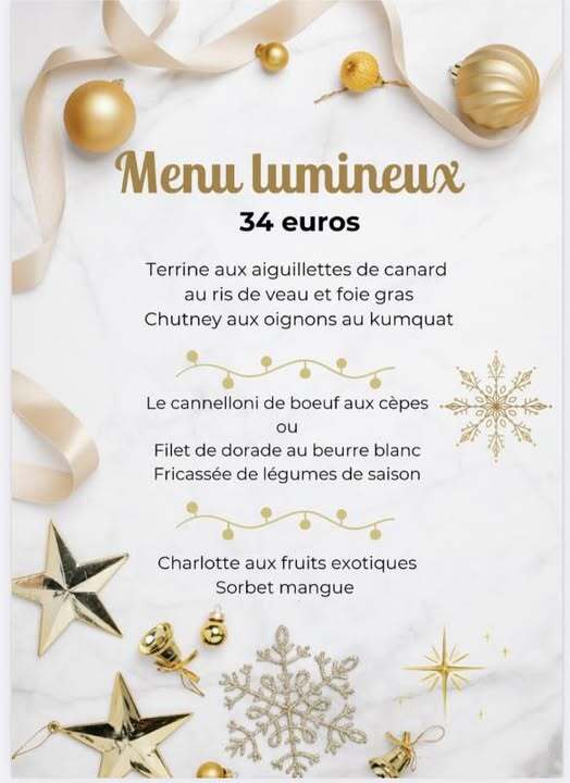 Menu lumineux à emporter