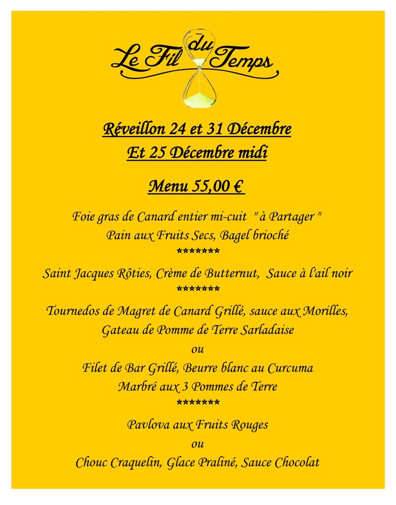 Menus de fêtes au Fil du Temps
